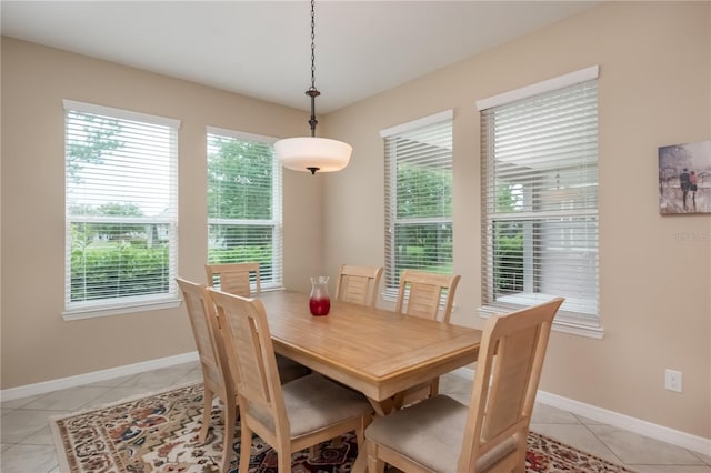 view of tiled dining room