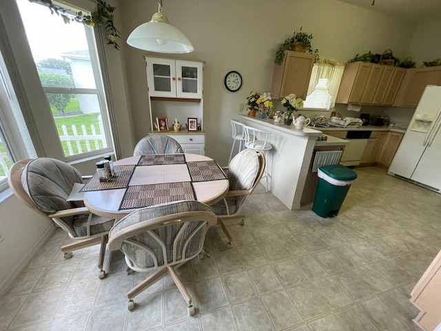 view of tiled dining room