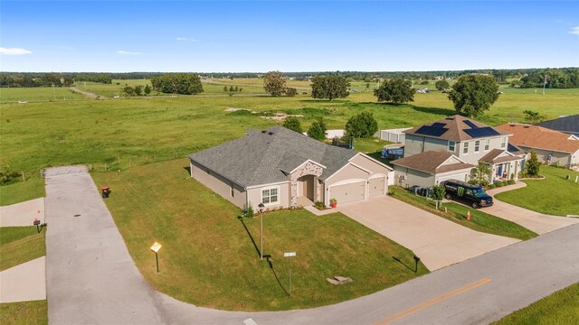 aerial view featuring a rural view