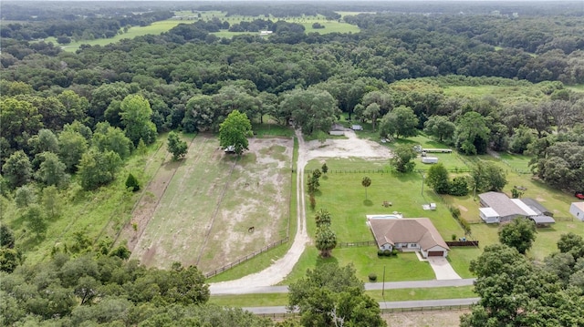 drone / aerial view with a rural view