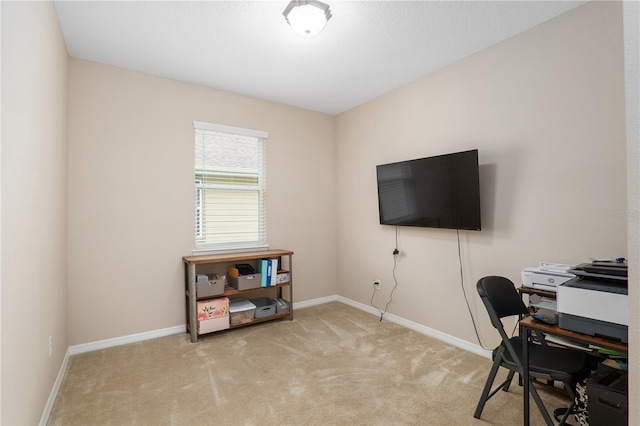 office area with light carpet