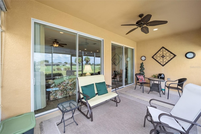 view of patio with ceiling fan