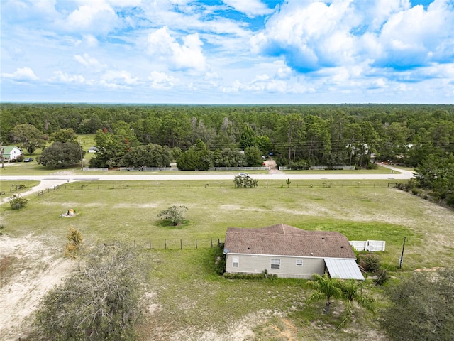 bird's eye view featuring a rural view