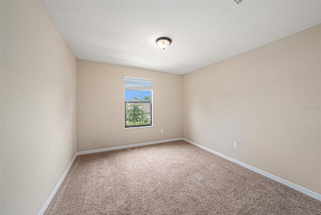 carpeted empty room with a textured ceiling