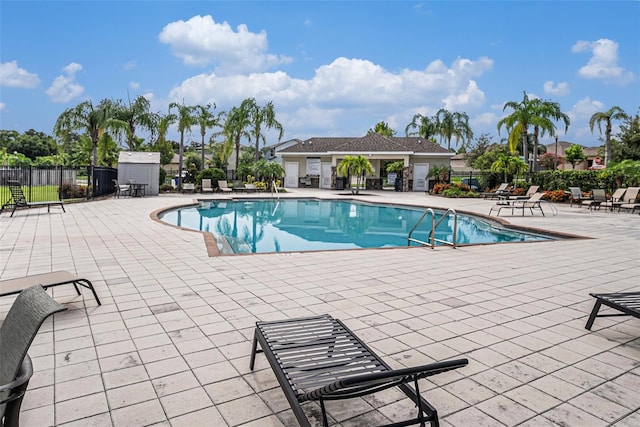 view of pool featuring a patio area