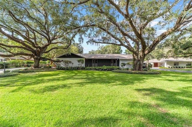 ranch-style house with a front yard