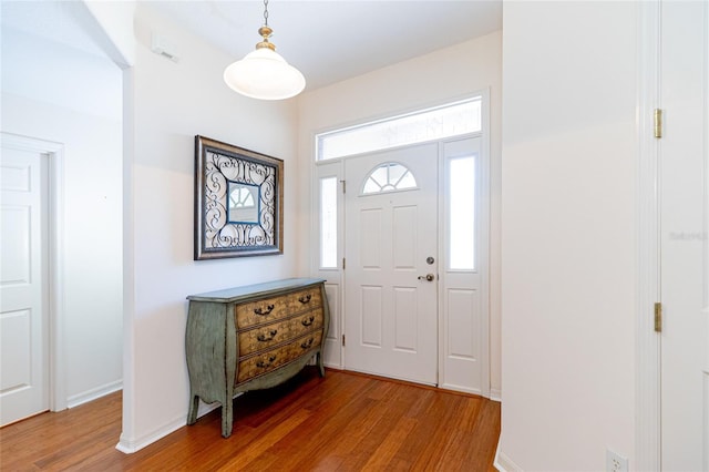 foyer featuring wood-type flooring