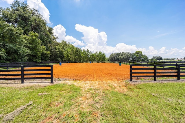 exterior space featuring a rural view