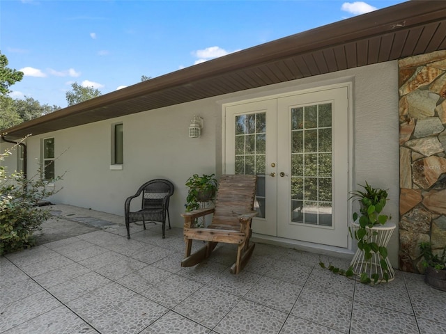 exterior space featuring french doors