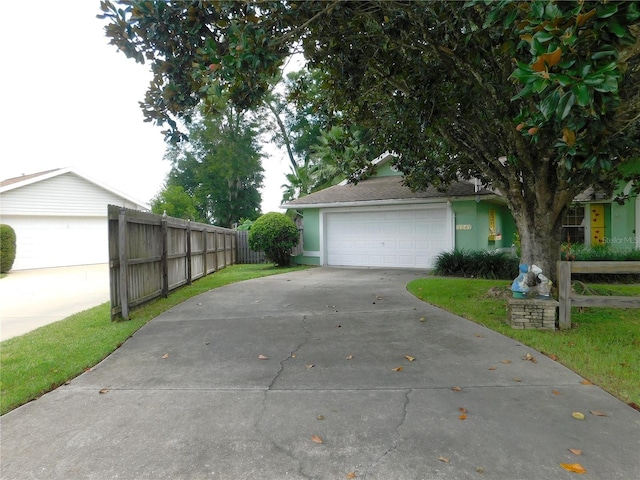 exterior space featuring a garage