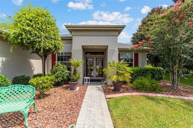 view of front of house with french doors