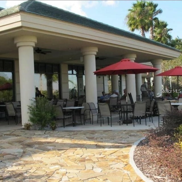 view of patio / terrace with ceiling fan