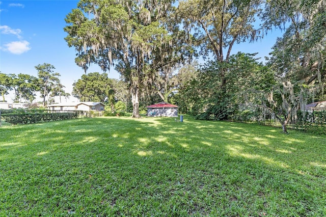 view of yard with a gazebo