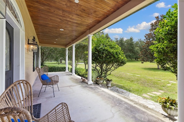 view of patio / terrace with a porch