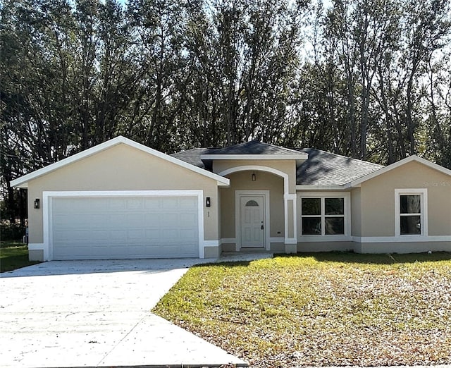 ranch-style home with a garage