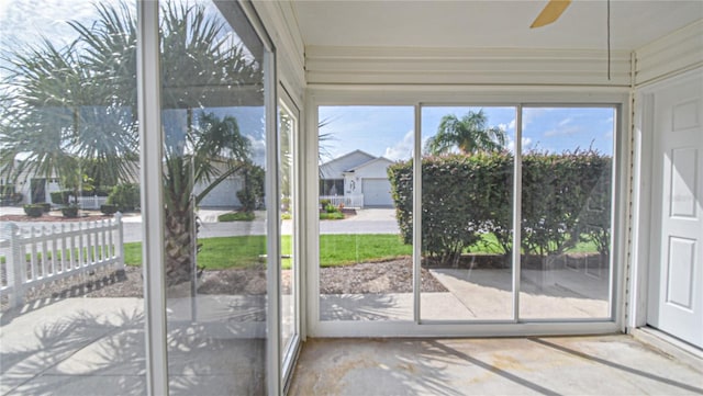 view of unfurnished sunroom