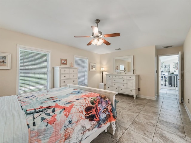 bedroom with ceiling fan