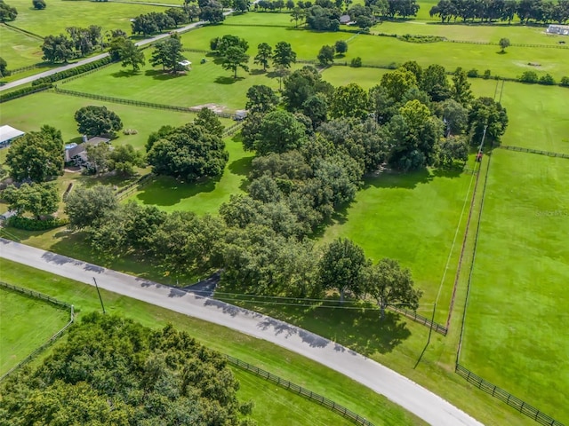 drone / aerial view with a rural view