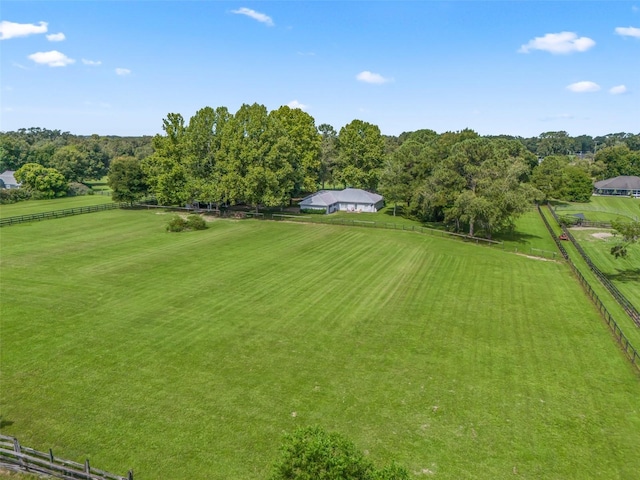 view of yard with a rural view