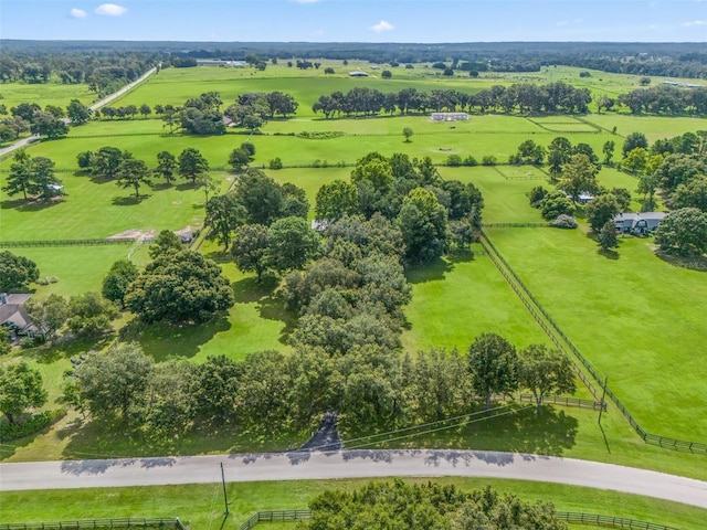 drone / aerial view with a rural view