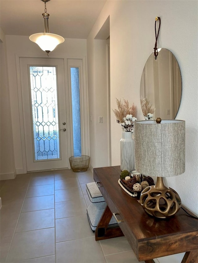 entryway with tile patterned flooring