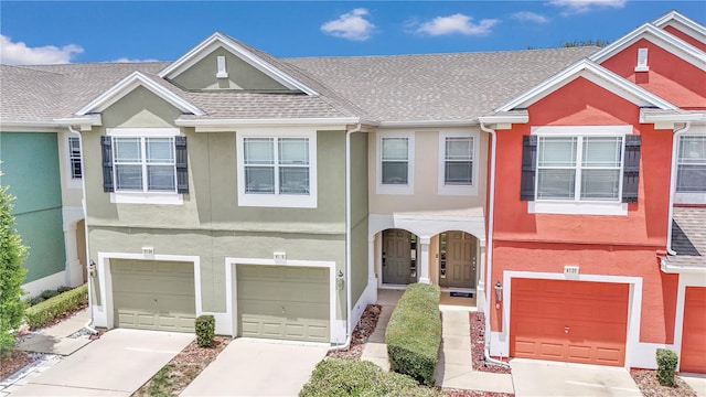 view of property featuring a garage