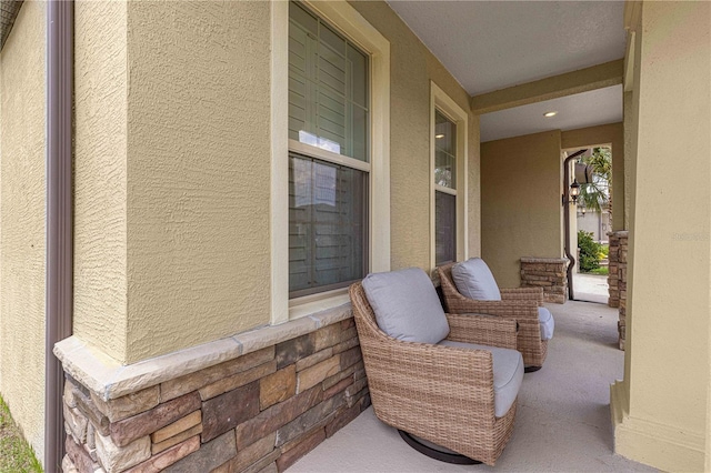 view of patio featuring covered porch