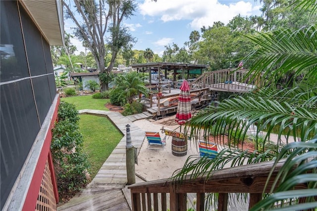 exterior space featuring a patio and a deck