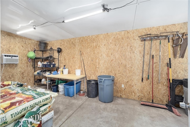 storage area featuring a wall mounted AC