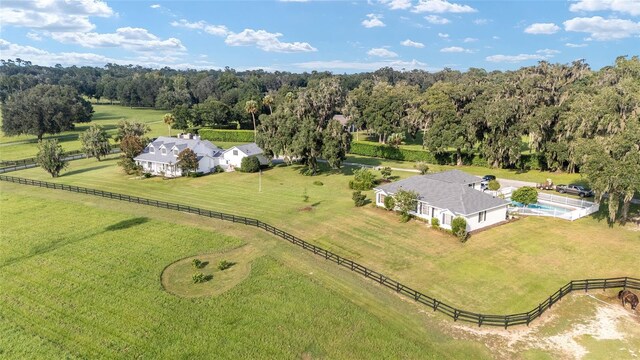 drone / aerial view with a rural view