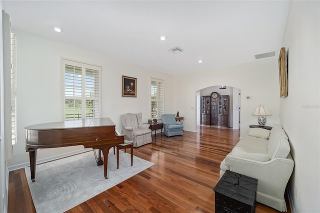 sitting room featuring hardwood / wood-style floors