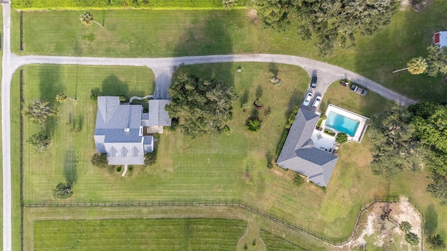 aerial view with a rural view