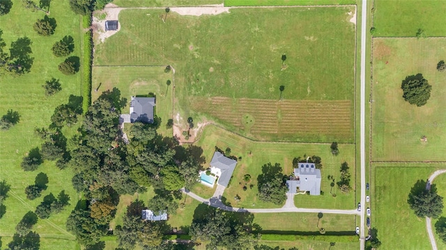 drone / aerial view with a rural view