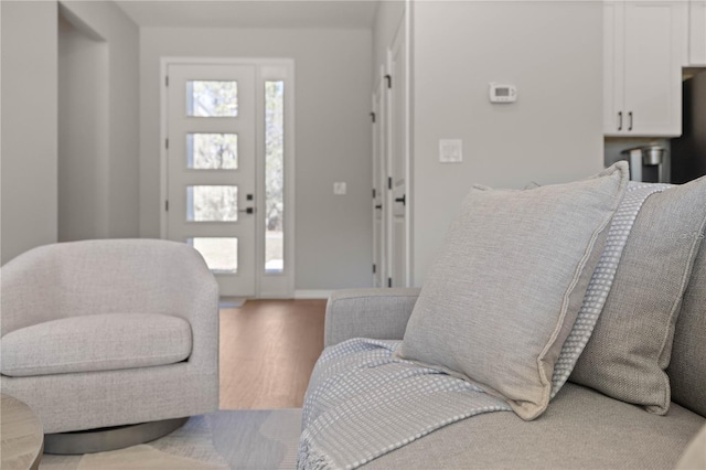 entryway with wood-type flooring