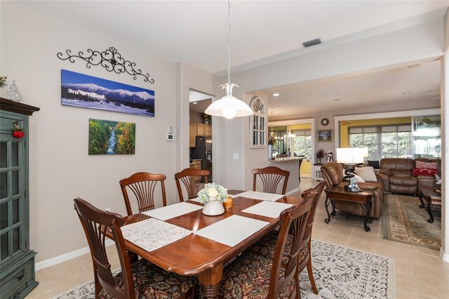 view of tiled dining space