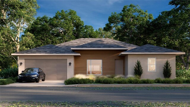 view of front of house with a garage