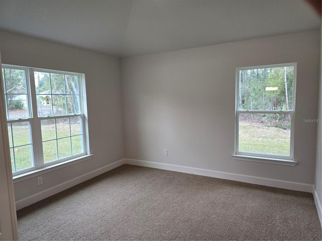 view of carpeted spare room