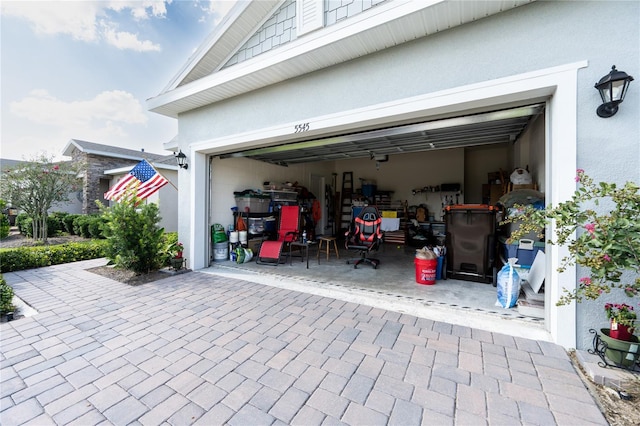 view of garage