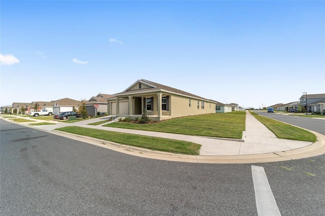 ranch-style home with a front yard