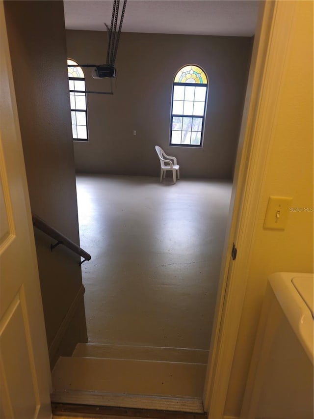 interior space with finished concrete floors