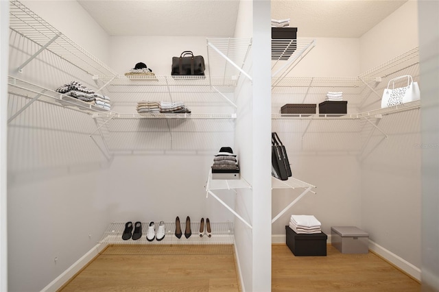 spacious closet featuring wood-type flooring