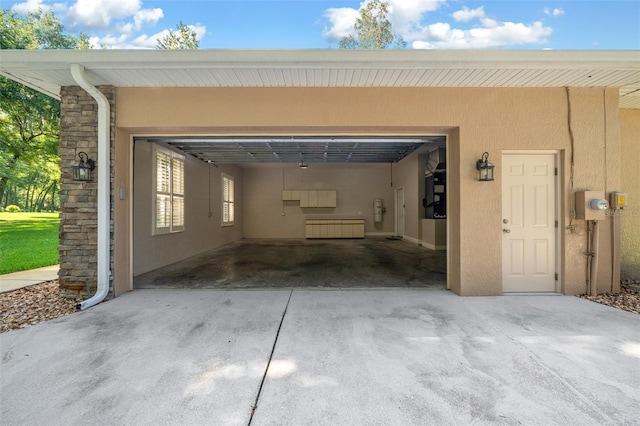 view of garage