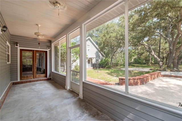 view of unfurnished sunroom