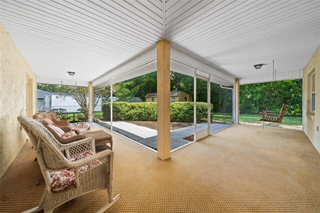 view of patio featuring a porch