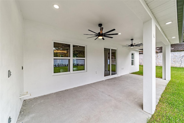 view of patio / terrace with ceiling fan