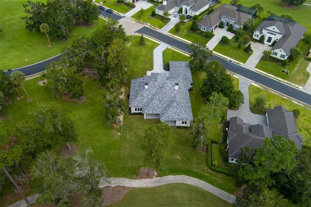 aerial view with a residential view