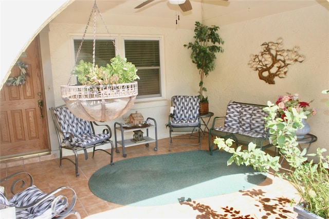 view of patio / terrace with ceiling fan