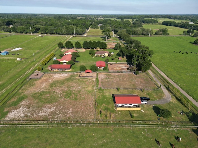 aerial view featuring a rural view