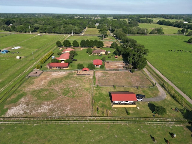 aerial view with a rural view