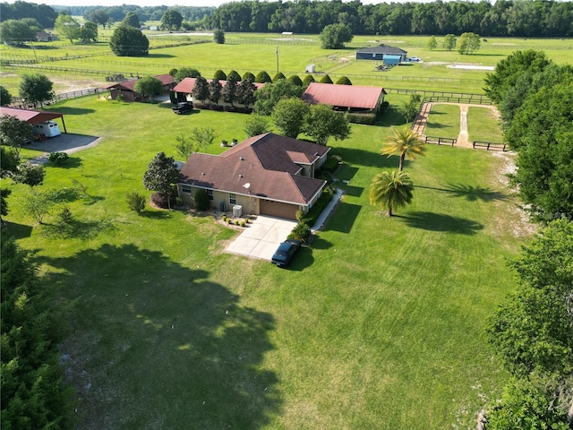 bird's eye view featuring a rural view